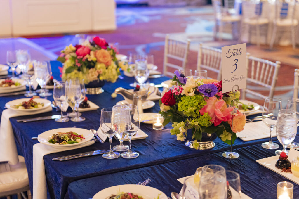 a table set up for a formal dinner