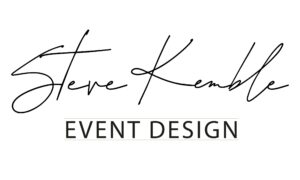 black and white photo featuring the words steve knade event design