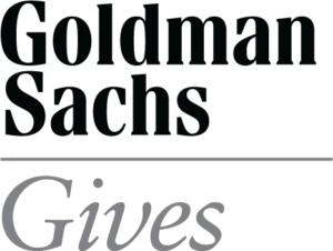 black and white logo featuring the words Godman and Sachs Give