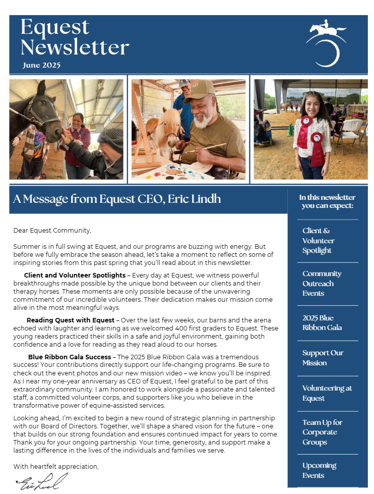 blue and white flyer featuring photos of people